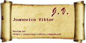 Joanovics Viktor névjegykártya